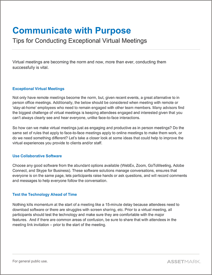 Conducting Exceptional Virtual Meetings